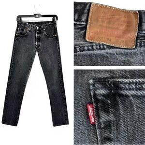 Vintage 90’s Levi’s 501 Big E Charcoal Denim Button Fly Jeans